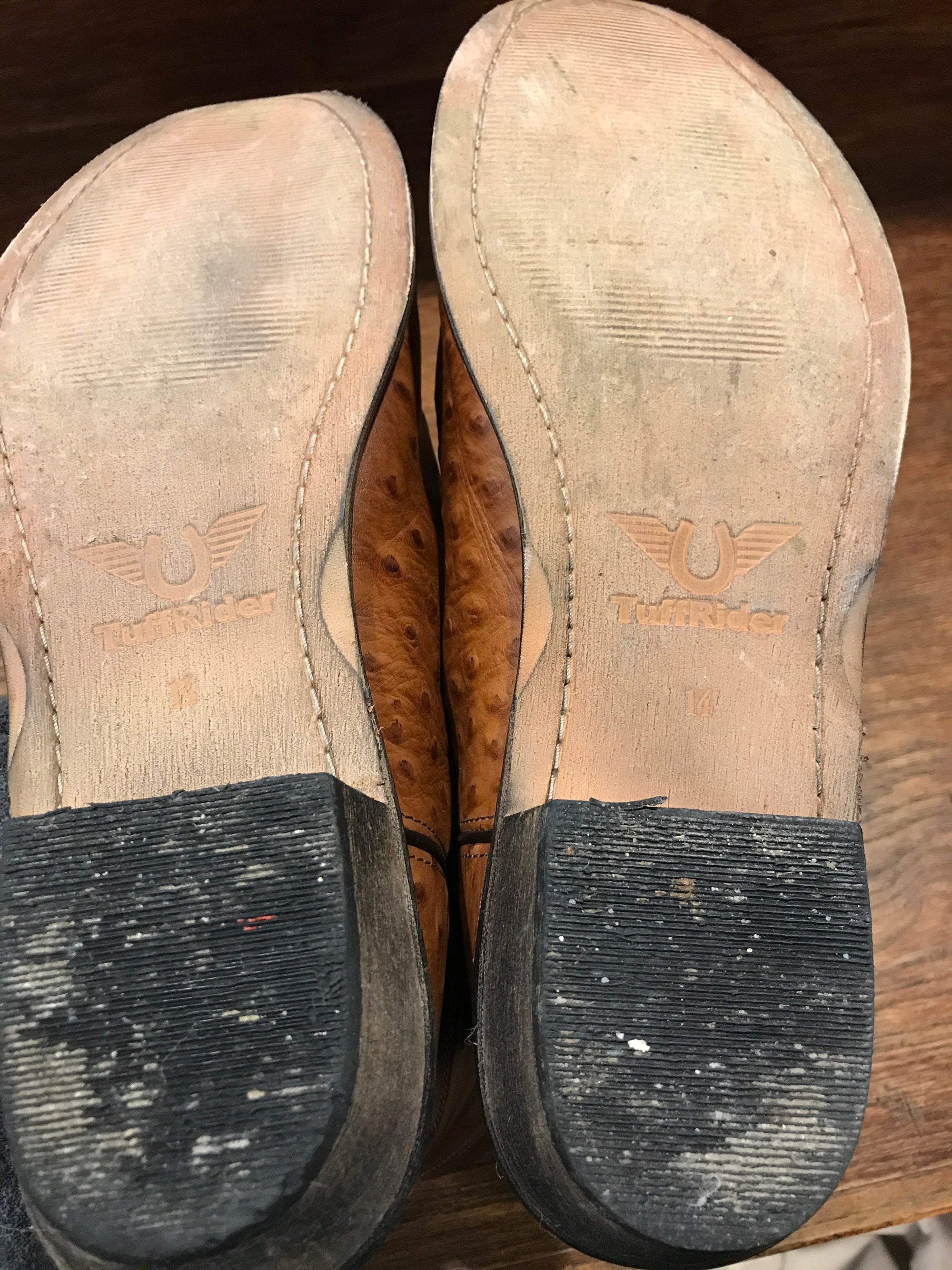 TuffRider Men's Norris Wide Round Toe Western Boot - Size 14 GENTLY USED