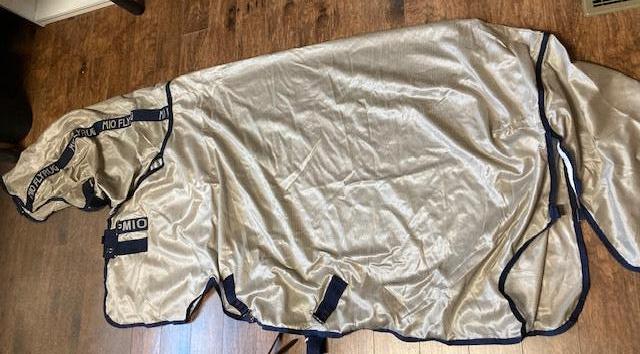 GENTLY USED- Horseware Mio Flysheet NAVY/BRONZE SIZE 69