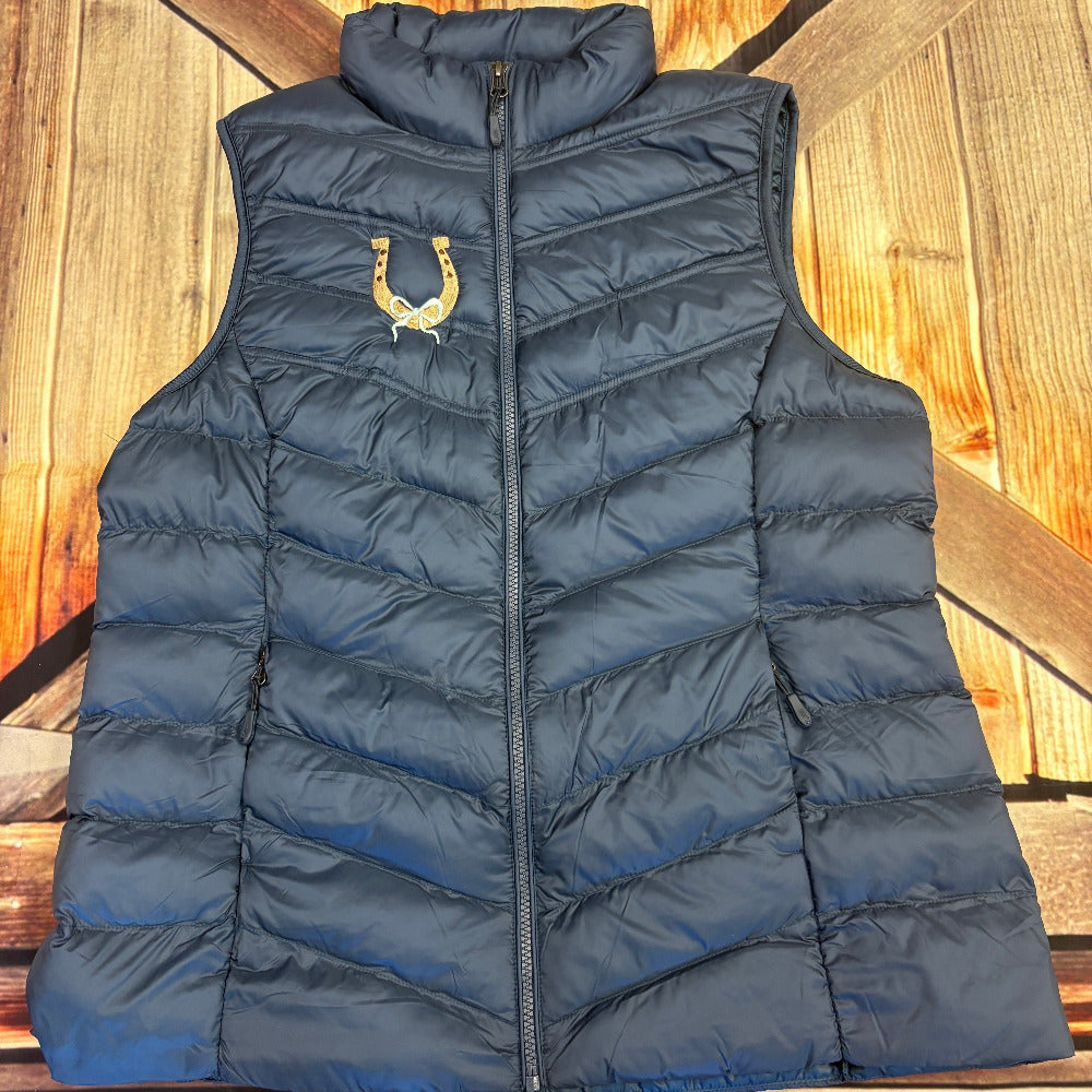 Women's Embroidered Lightweight Poly-Fill Packable Vest
