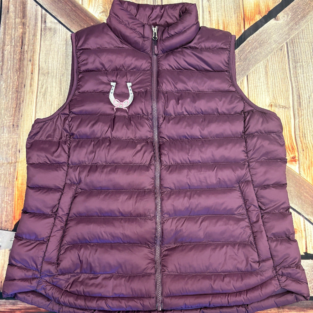 Women's Embroidered Lightweight Poly-Fill Packable Vest