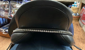 GENTLY USED- Schleese Obrigado Dressage Saddle with Swarovski Crystals Black 16.5in XWIDE GULLET