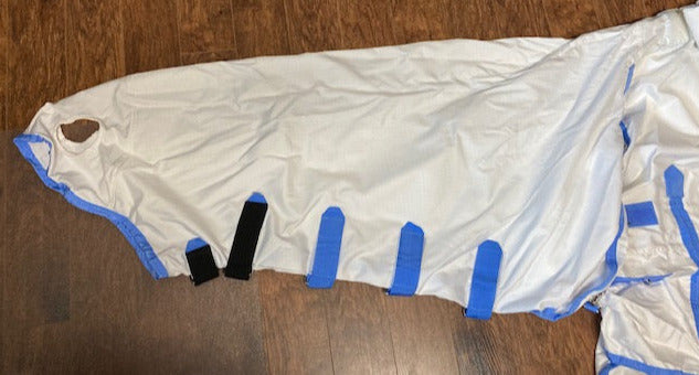 GENTLY USED- Weatherbeeta Sweet Itch Shield Combo Neck WHITE/BLUE 87IN