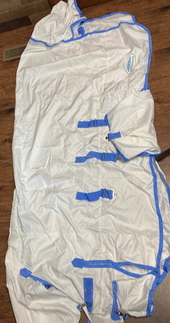GENTLY USED- Weatherbeeta Sweet Itch Shield Combo Neck WHITE/BLUE 87IN