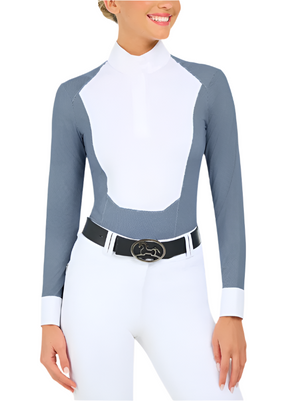 RJ Classics Ladies Liv Show Shirt- Blue Petal Dot