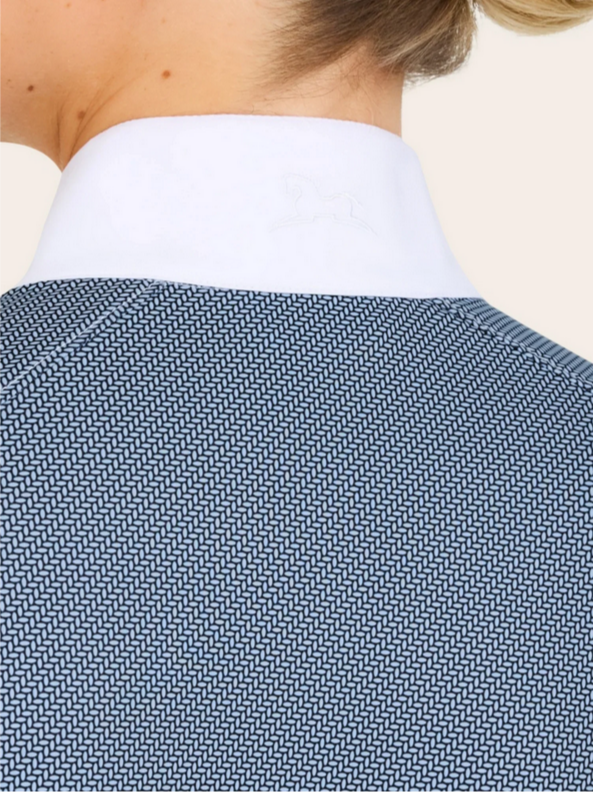 RJ Classics Ladies Liv Show Shirt- Blue Petal Dot