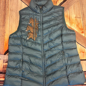 Women's Embroidered Lightweight Poly-Fill Packable Vest