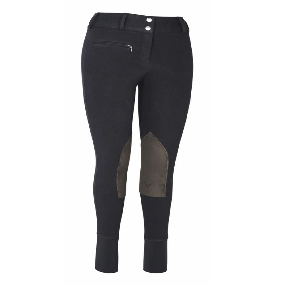 TuffRider Ladies Cotton Lowrise Wide Waistband Knee Patch Breeches