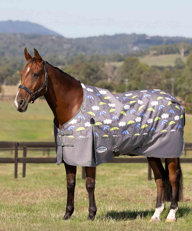 WeatherBeeta ComFiTec Essential Standard Neck Lite Turnout-UMBRELLA PRINT-CLOSEOUT - The Carousel Horse 