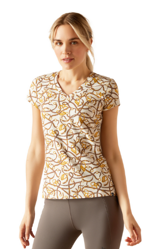 Ariat Ladies Bridle Short Sleeve T-Shirt- Light Heather Grey CLOSEOUT