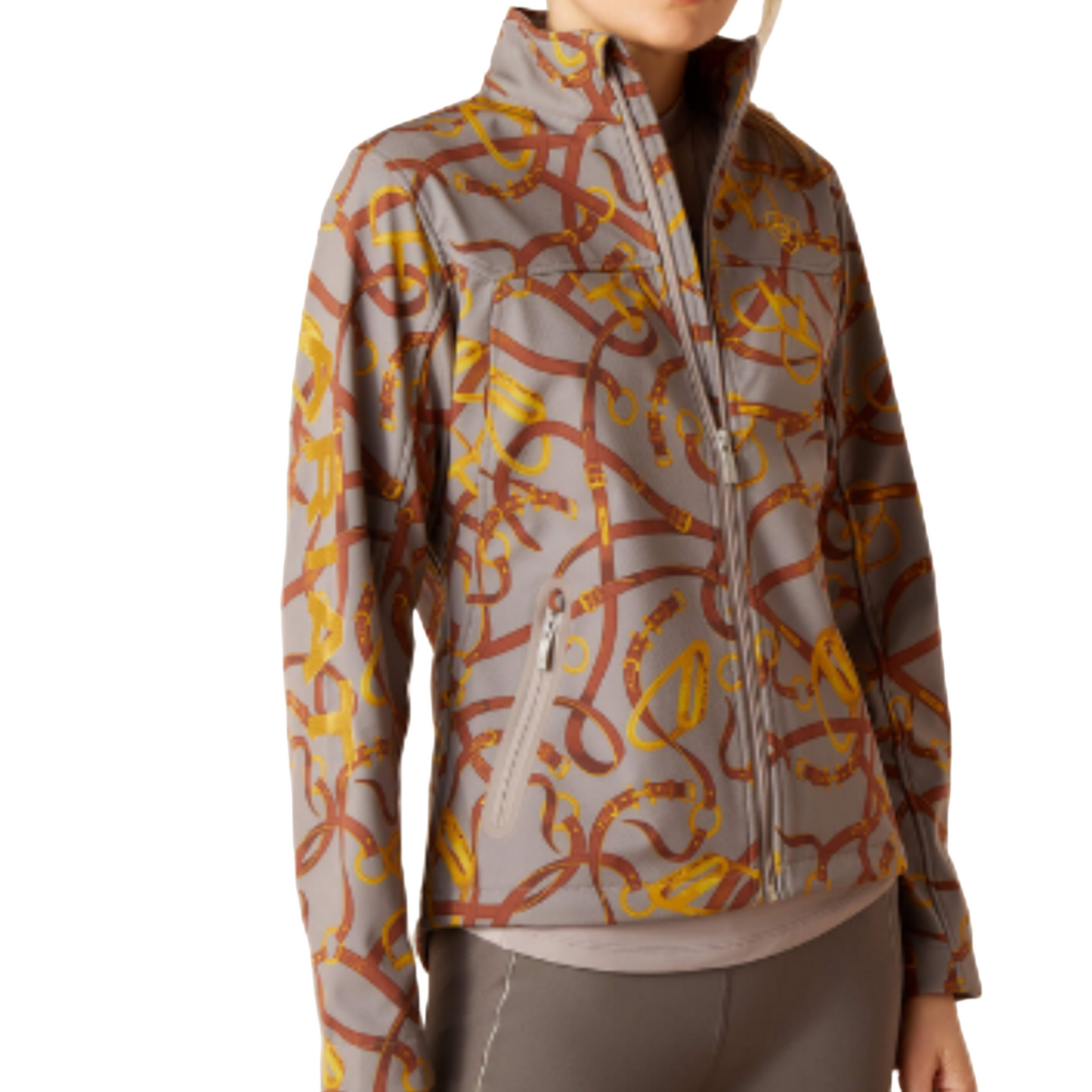 Ariat Ladies New Team Softshell Jacket- Zinc Bridle CLOSEOUT