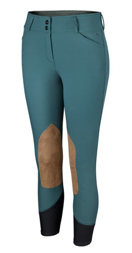 RJ Classics Ladies Gulf Natural Rise Front Zip Knee Patch Breech CLOSEOUT