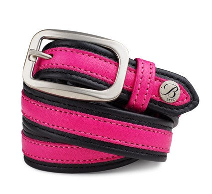 Bates Leather Belt CLASSIC BLACK with PINK