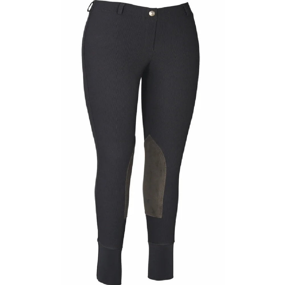 TuffRider Ladies Ribb Lowrise Pull-On Knee Patch Breeches