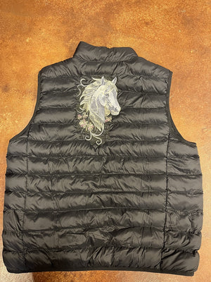 Women's Embroidered Lightweight Poly-Fill Packable Vest