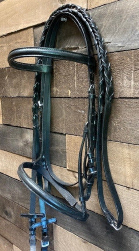 GENTLY USED- Unbranded Hunter Jumper Bridle with Laced Reins BLACK FULL