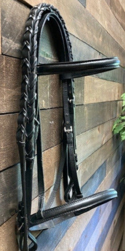 GENTLY USED- Unbranded Hunter Jumper Bridle with Laced Reins BLACK FULL