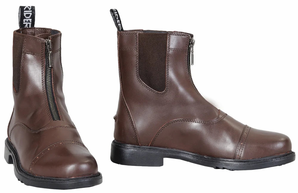 TuffRider Kid's Baroque Front Zip Paddock Boots with Metal Zipper