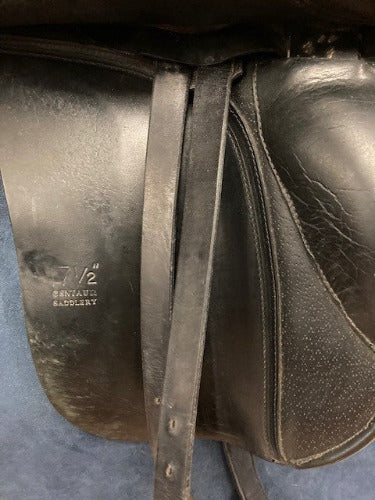 GENTLY USED- Centaur Michael Stokes Dressage Saddle Black 17.5in WIDE