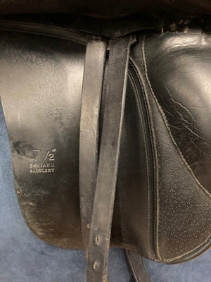 GENTLY USED- Centaur Michael Stokes Dressage Saddle Black 17.5in WIDE