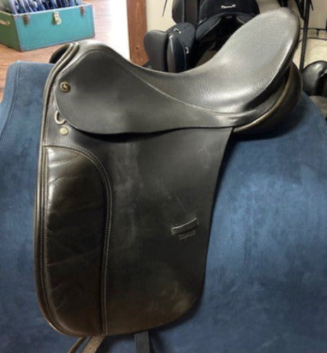 GENTLY USED- Centaur Michael Stokes Dressage Saddle Black 17.5in WIDE