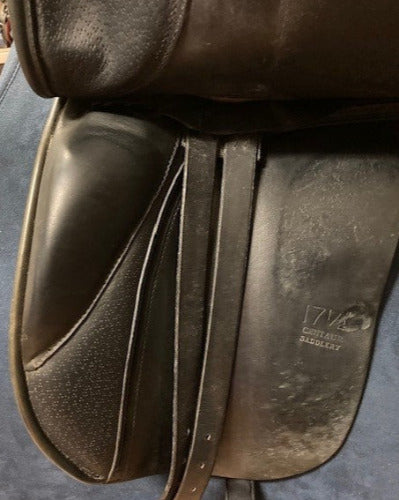 GENTLY USED- Centaur Michael Stokes Dressage Saddle Black 17.5in WIDE