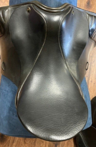 GENTLY USED- Centaur Michael Stokes Dressage Saddle Black 17.5in WIDE