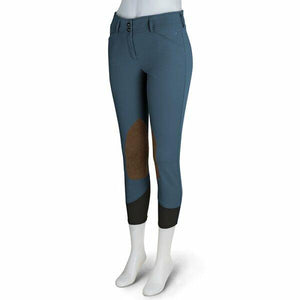 RJ Classics Ladies Gulf Natural Rise Front Zip Knee Patch Breech CLOSEOUT