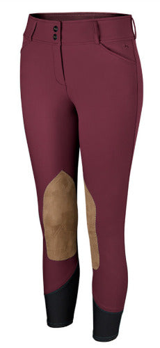 RJ Classics Ladies Gulf Natural Rise Front Zip Knee Patch Breech CLOSEOUT