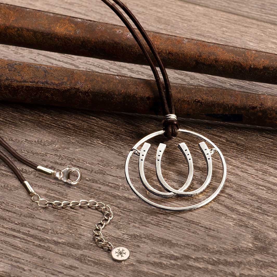 Double Luck Horseshoe Earrings - Silver