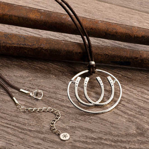 Double Luck Horseshoe Earrings - Silver