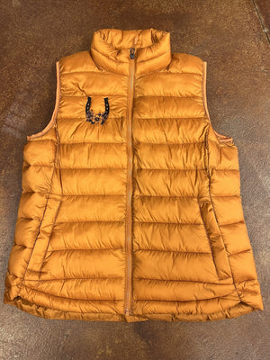 Women's Embroidered Lightweight Poly-Fill Packable Vest