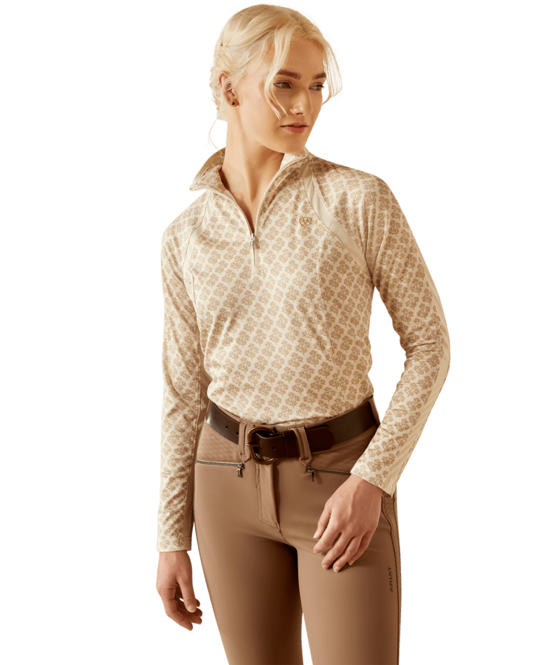 Ariat Sunstopper 3.0 1/4 Zip Baselayer - Almond Milk