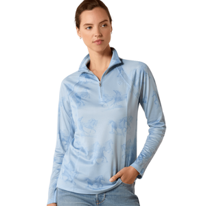 Ariat Ladies Sunstopper 3.0 1/4 Zip Baselayer-St. Tropez Mirage Print - The Carousel Horse 