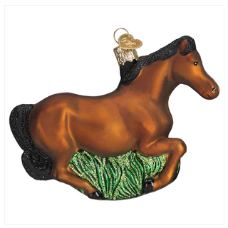 Old World Christmas Brown Mustang CLOSEOUT