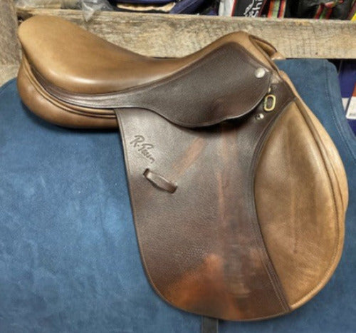 GENTLY USED- Pessoa Gen X Jump Saddle BROWN 17in XCH Adjustable Gullet