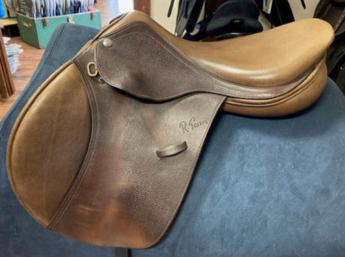 GENTLY USED- Pessoa Gen X Jump Saddle BROWN 17in XCH Adjustable Gullet
