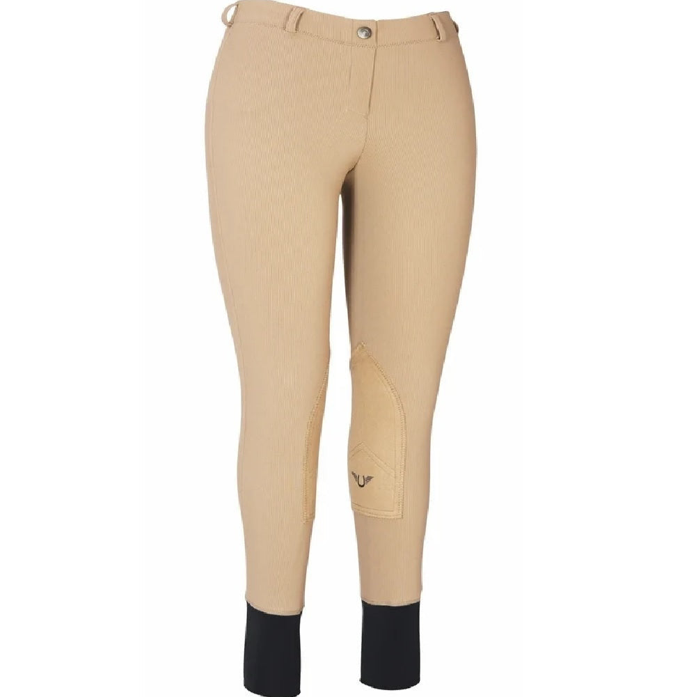 TuffRider Ladies Ribb Lowrise Pull-On Knee Patch Breeches