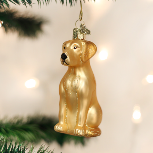 Old World Christmas Yellow Labrador Glass Ornament