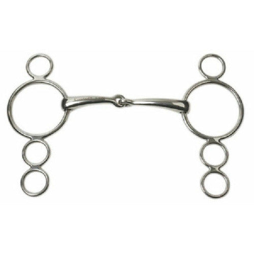 JP Korsteel European Elevator Gag Snaffle Bit - CarouselHorseTack.com