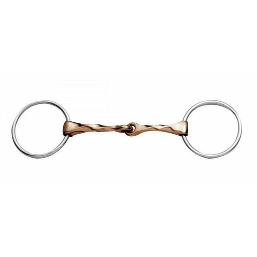 Korsteel Stainless Steel Copper Mouth Slow Twist Loose Ring Snaffle Bit