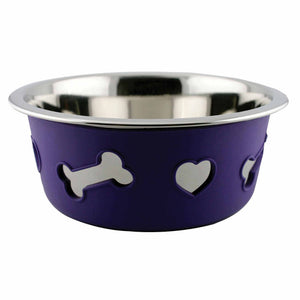 WeatherBeeta Non-Slip Stainless Steel Silicone Bone Dog Bowl