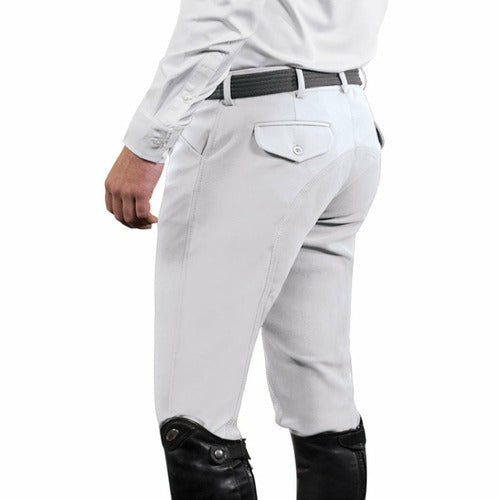 Ovation Men's EuroWeave DX 4Pocket Front Zip Full Seat Breeches CLOSE