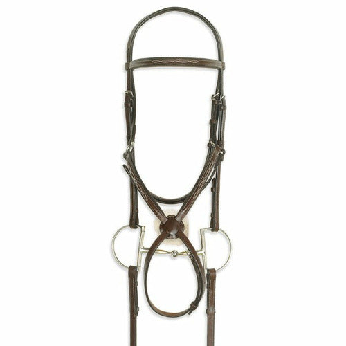 Ovation Classic Collection- Figure 8 Comfort Crown Bridle with BioGrip Rubber Reins - CarouselHorseTack.com