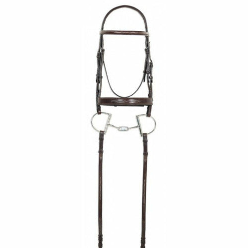 Ovation Classic Collection- Fancy Raised Comfort Crown Wide Noseband Bridle with Fancy Raised Laced Reins - CarouselHorseTack.com