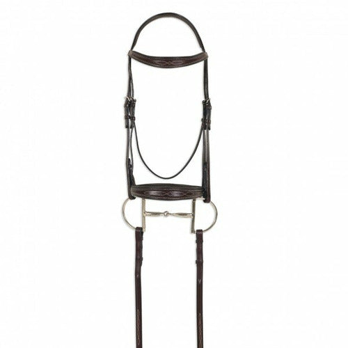 Ovation ATS Square Raised Taper Nose Fancy Stitch Bridle - CarouselHorseTack.com