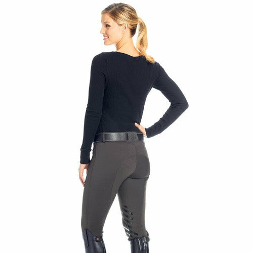 Ovation Ladies Winter Fleece Silicone Knee Patch Breech CLOSEOUT - CarouselHorseTack.com