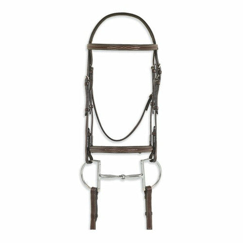 Ovation Classic Collection- Fancy Raised Comfort Crown Padded Bridle with Fancy Raised Laced Reins - CarouselHorseTack.com