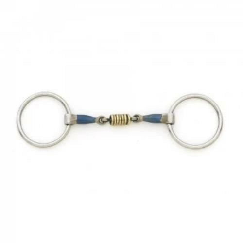 Centaur Blue Steel Double Jointed Mouth Loose Ring with Brass Rollers