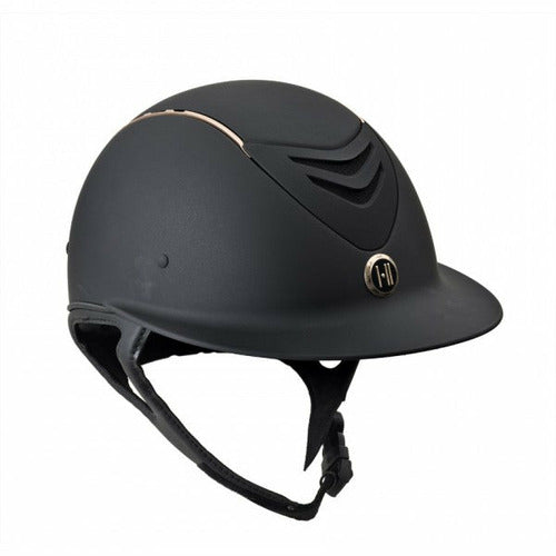 One K Defender AVANCE Wide Brim Rose Gold Stripe Helmet - CarouselHorseTack.com