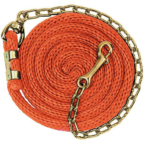 Weaver Poly Lead Rope with Brass Plated Swivel Chain 8+'